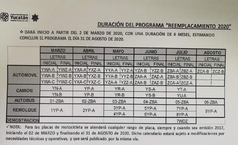 Conoce el calendario de reemplacamiento - Desde el Balcon